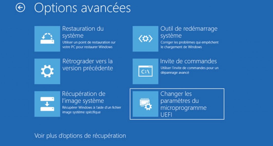 Accèder au BIOS UEFI à partir de Windows 10